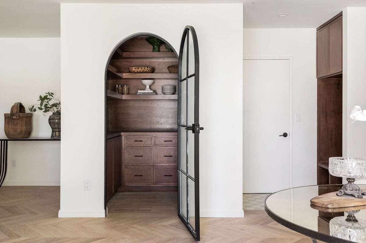 A Beautiful Serene Home in Encino Hills 6 pantry-arched-steel-glass-door-nordroom