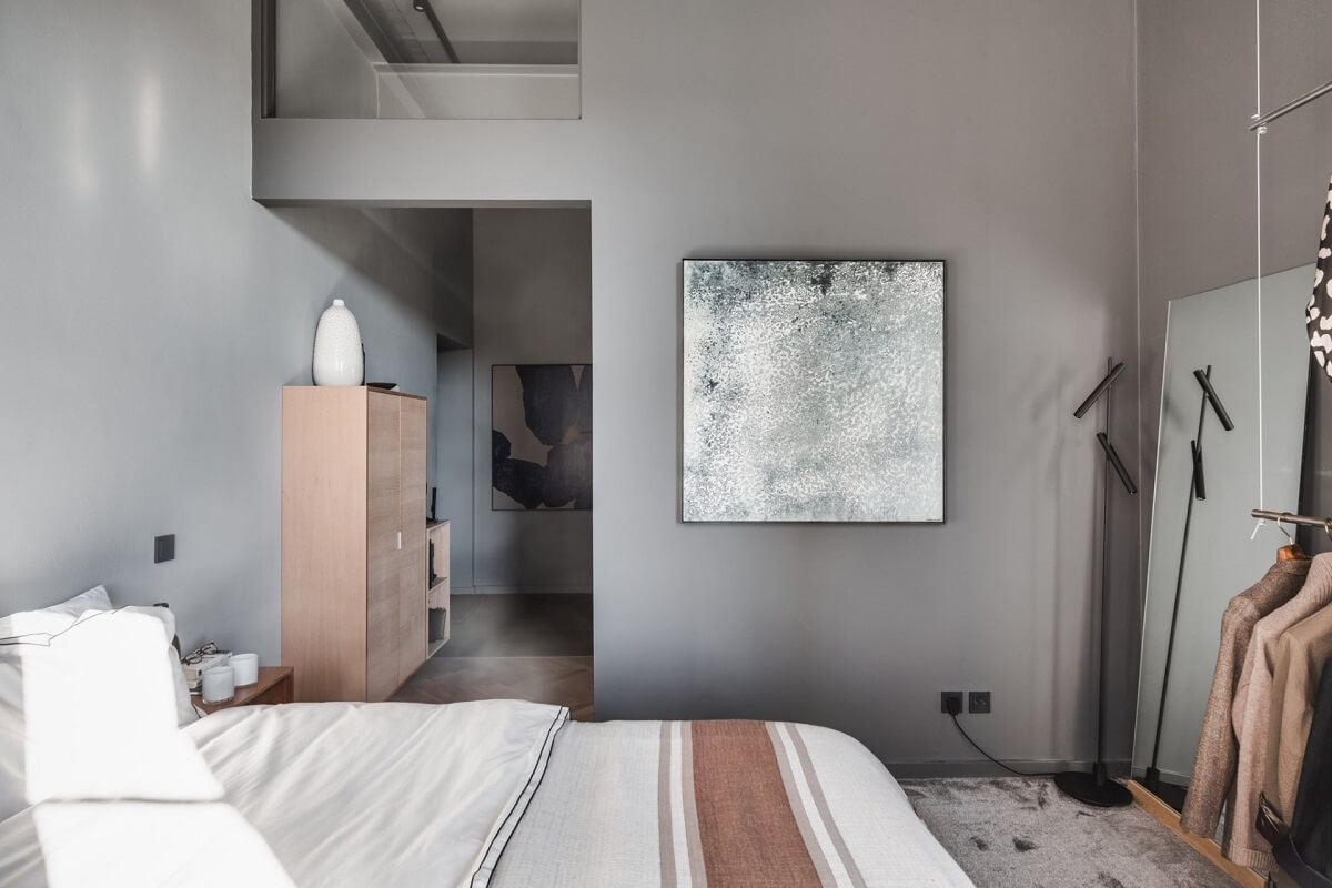 A Modern Gray Industrial Apartment 12 scandinavian-bedroom-light-gray-walls-nordroom