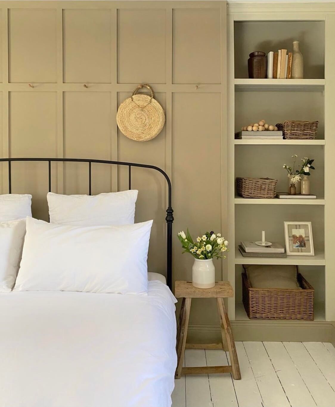 The Best Warm Paint Colors for a Bedroom 47 warm-neutral-bedroom-farrow-ball-light-grey-paint-nordroom