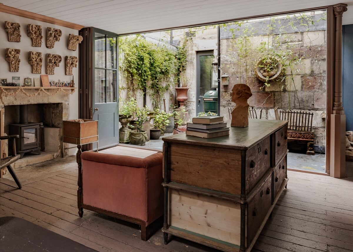 A Unique Historic House with Old Fashioned Shop in Bath 11 antique-sitting-room-wooden-floor-fireplace-nordroom
