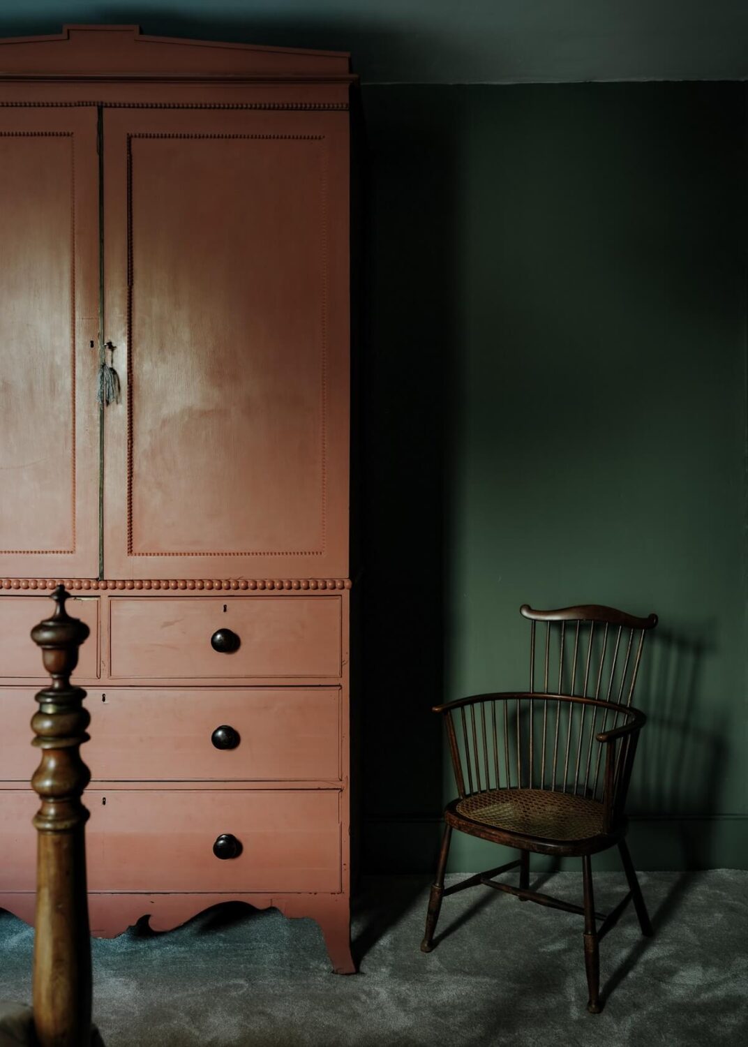 A Unique Historic House with Old Fashioned Shop in Bath 16 bedroom-antique-furniture-green-walls-nordroom