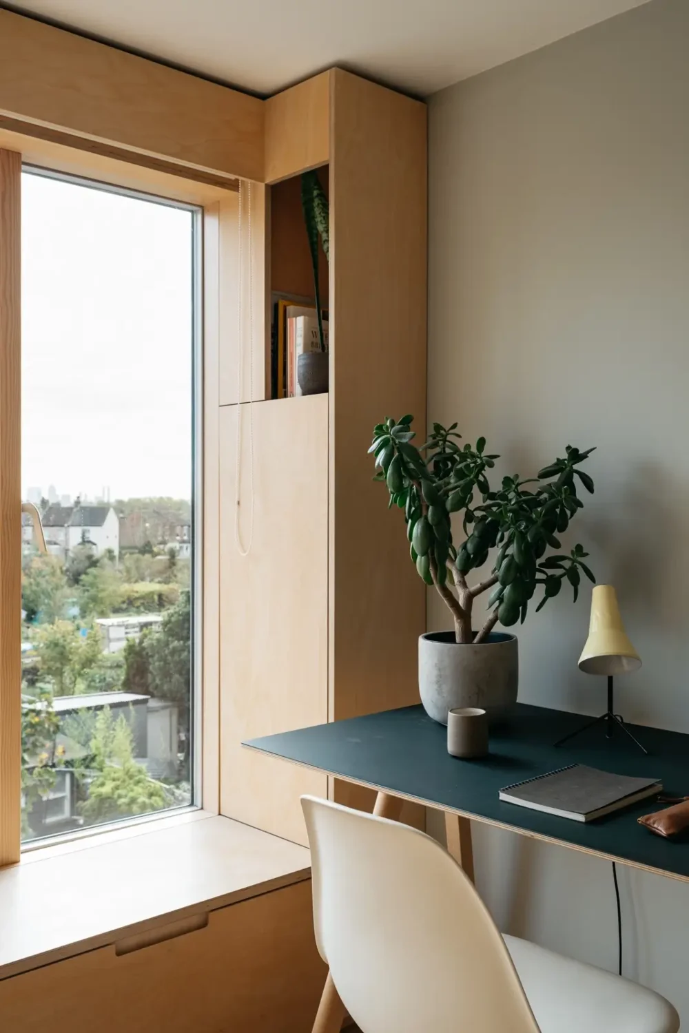 Modern Custom Interiors in a Victorian Home 14 bedroom-home-office-window-seat-black-desk-nordroom