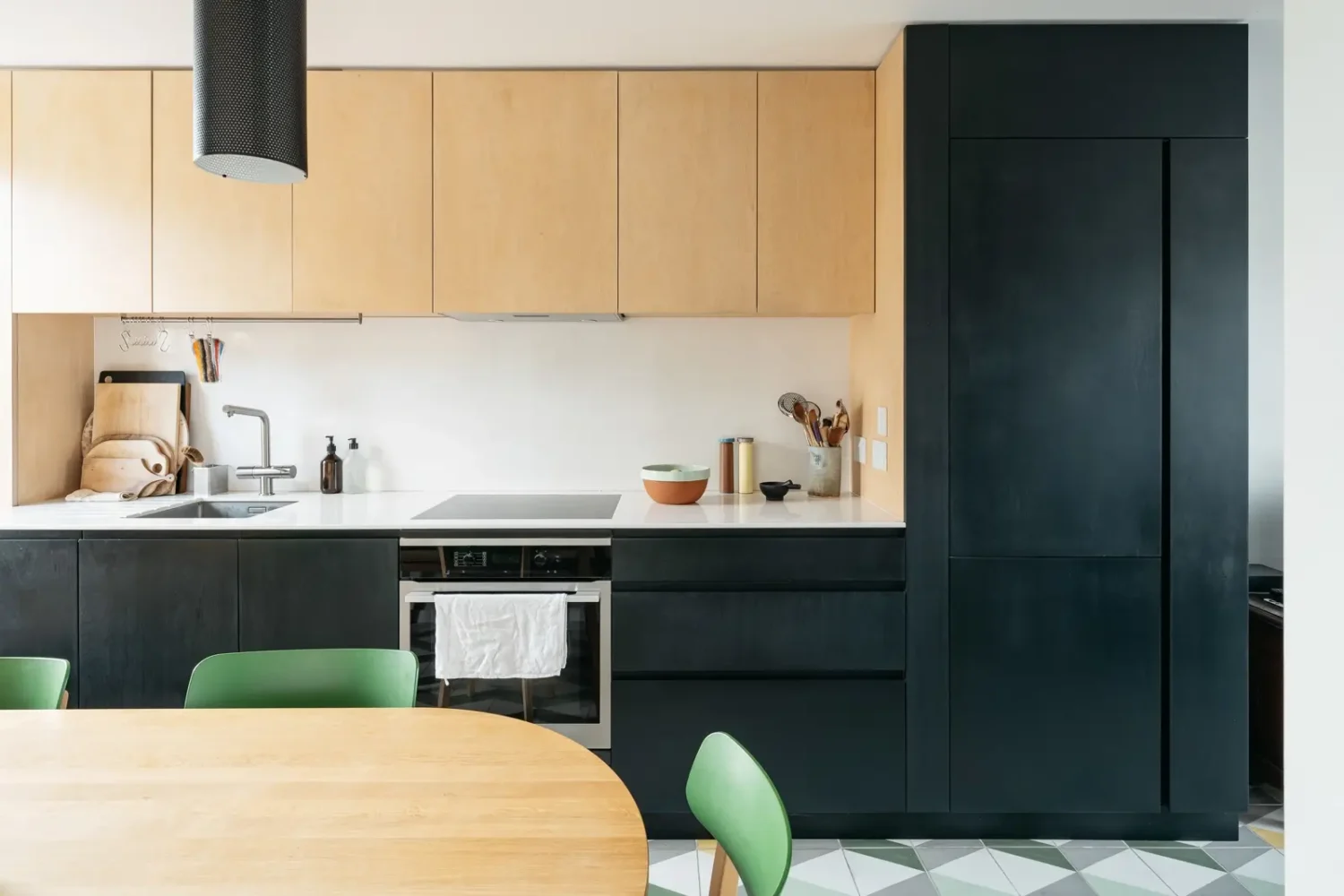 Modern Custom Interiors in a Victorian Home 2 black-wood-birch-ply-kitchen-cainets-nordroom