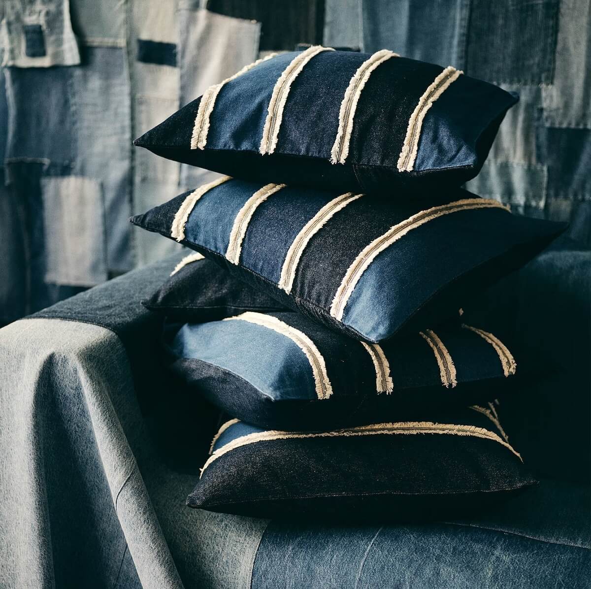 Interior Design Trends for 2024: Comfort, Nature, and Warmth 34 denim-cushion-covers-ikea-mävinn-collection-nordroom