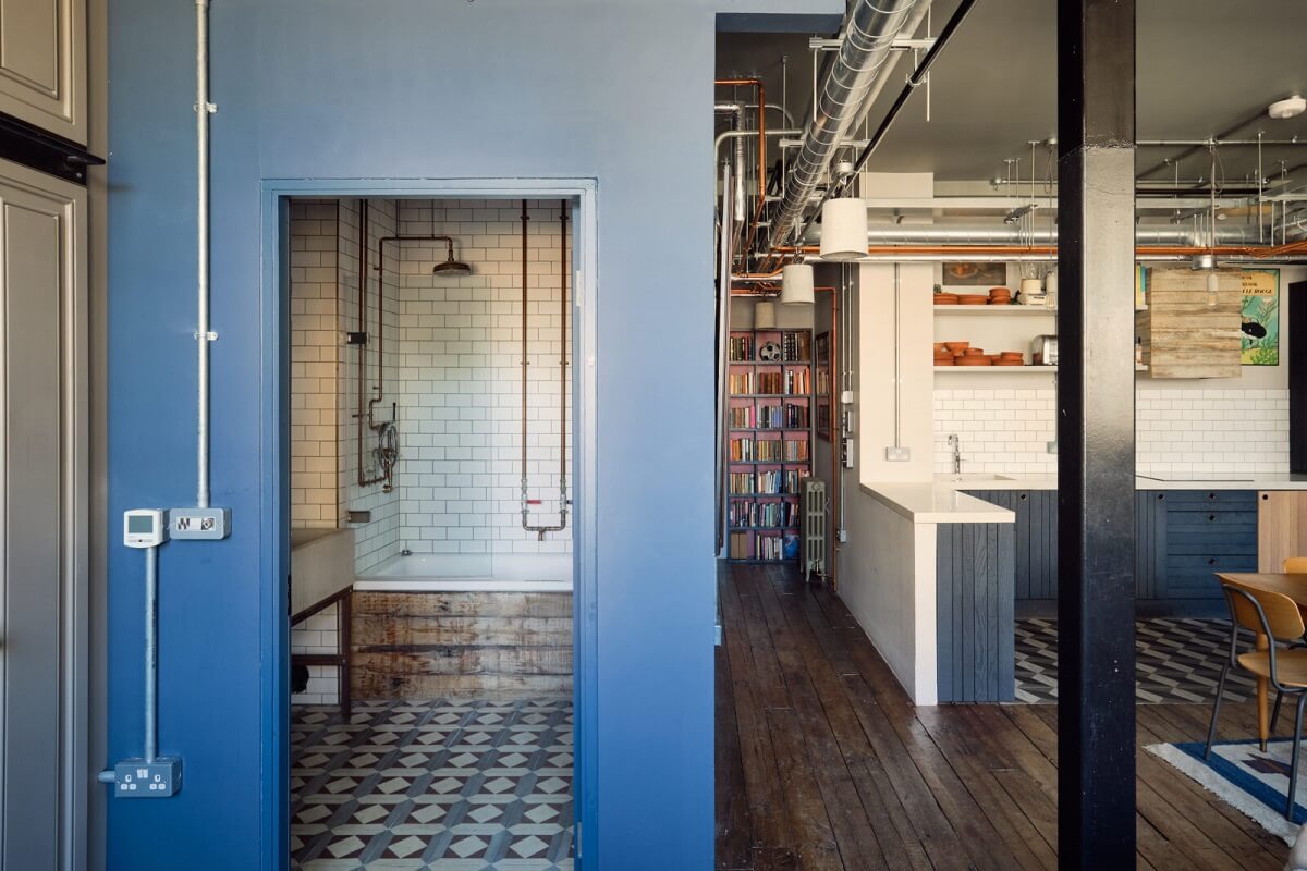 An Industrial Warehouse Apartment in London 11 guest-room-en-suite-bathroom-industrial-loft-nordroom