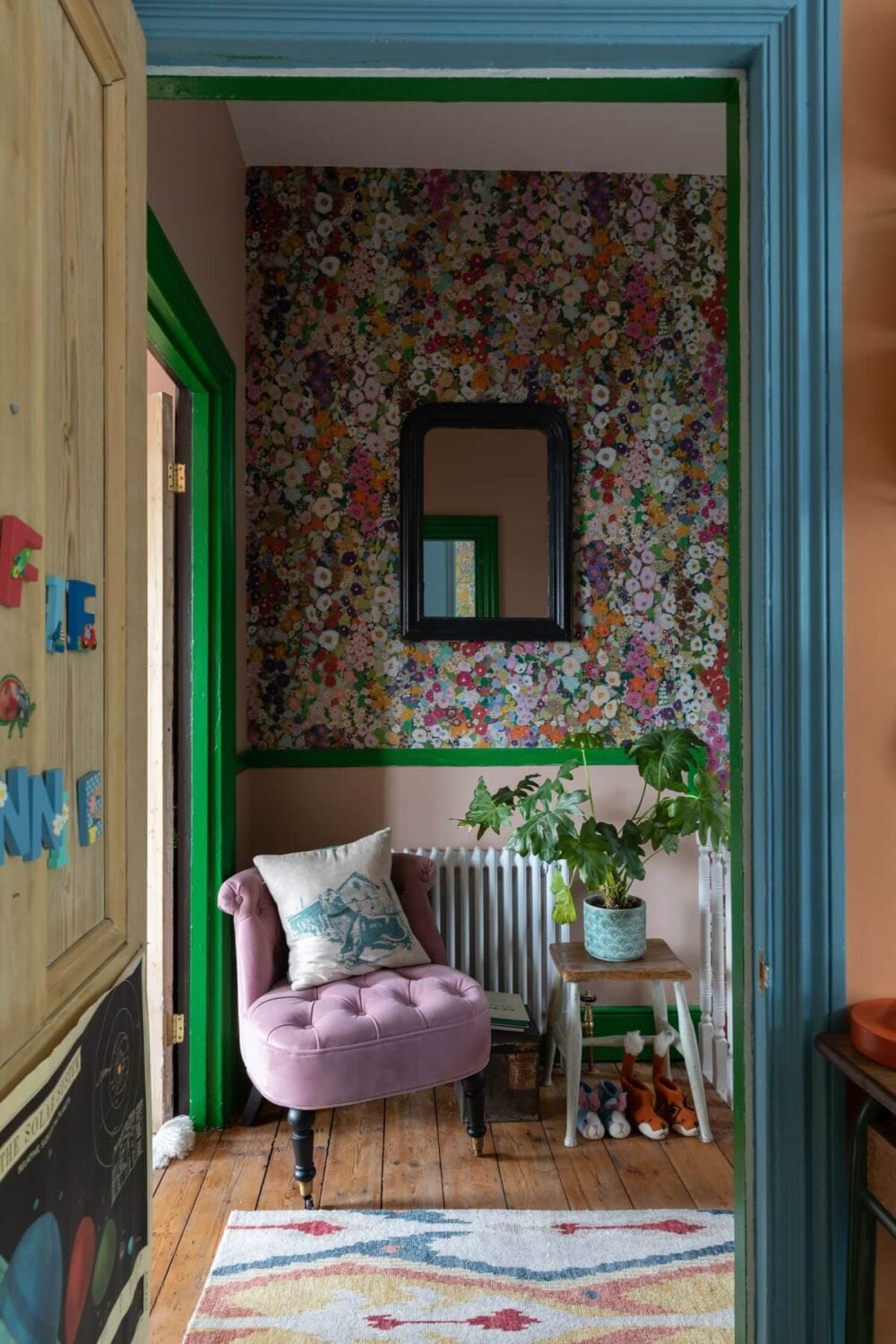 Colorful Rooms in a Family Home in London 8 halway-house-of-hackney-wallpaper-nordroom
