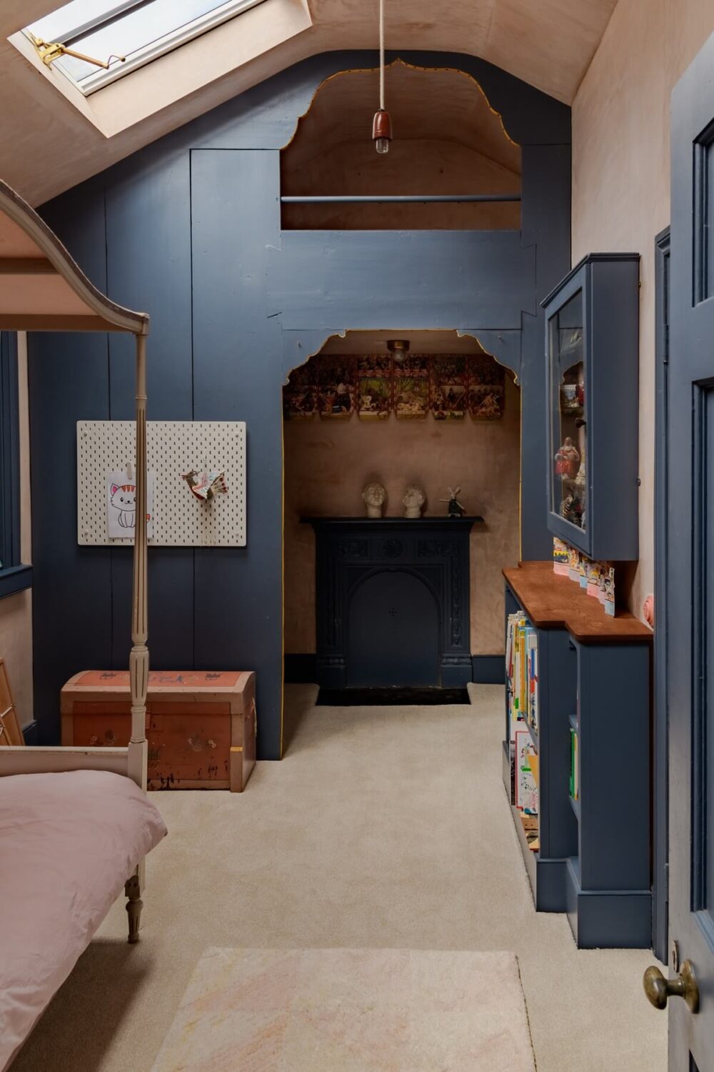 A Unique Historic House with Old Fashioned Shop in Bath 17 kids-bedroom-blue-walls-skylight-nordroom