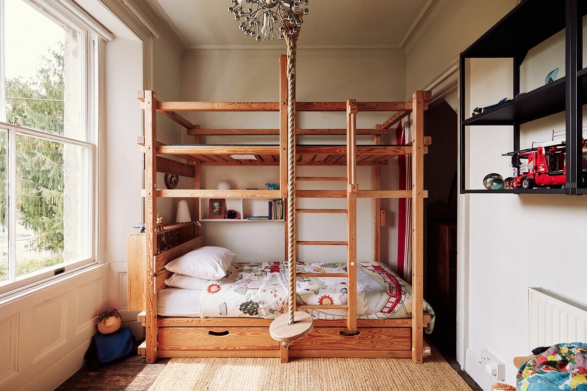 A Spectacular Kitchen in a Historic English House 17 kids-bedroom-wooden-bunk-beds-storage-nordroom