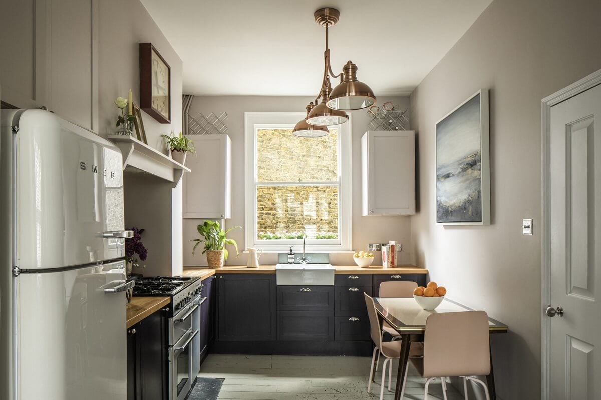 Muted Natural Colors in a Victorian House 4 kitchen-blue-cabinets-victorian-house-nordroom