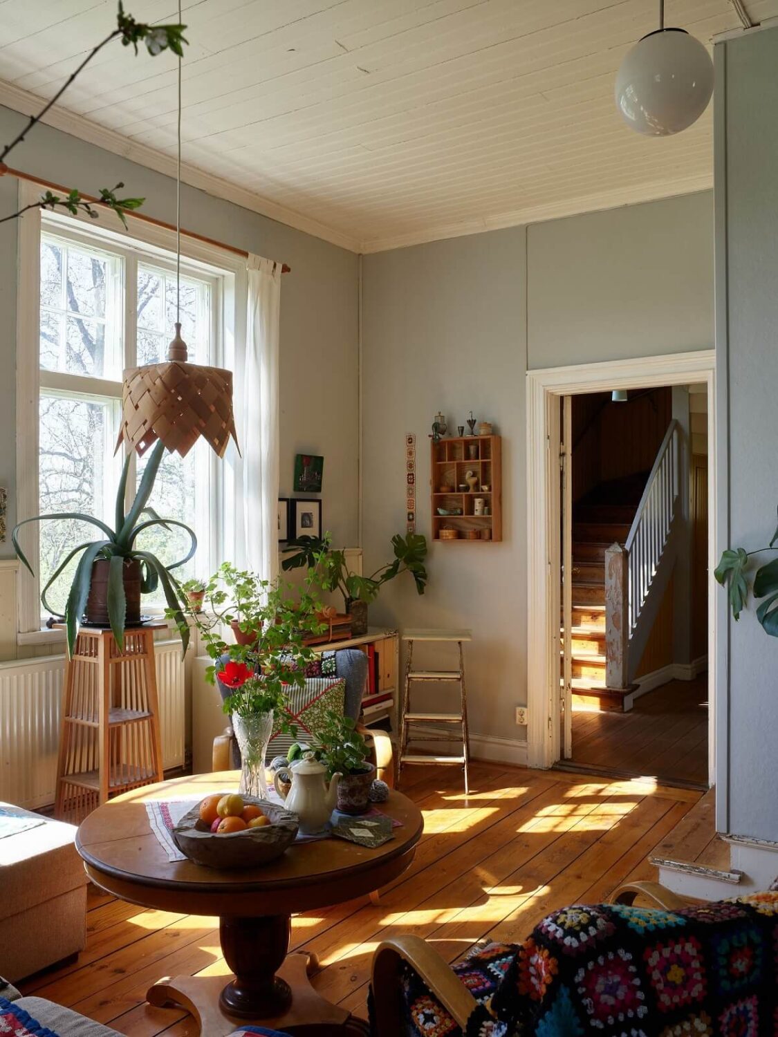 A Vintage Colorful Family Home in the Swedish Countryside 4 living-room-round-coffee-tablevvintage-eclectic-nordroom