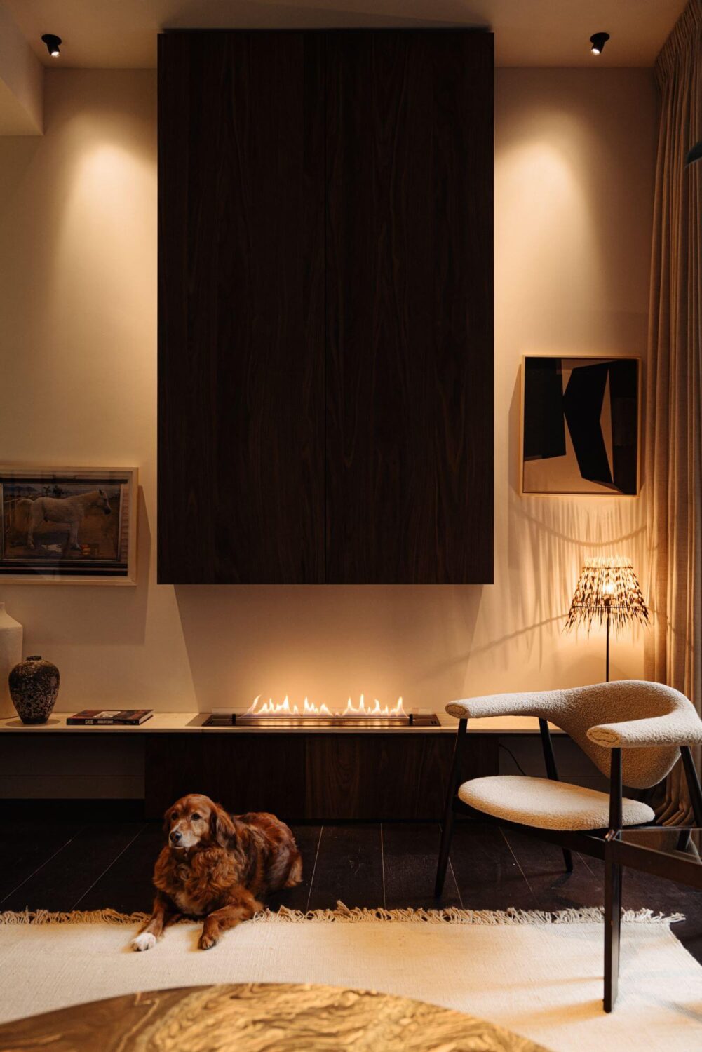 A Luxurious Duplex Apartment in Amsterdam 3 luxurious-duplex-apartment-amsterdam-fireplace-large-rug-nordroom