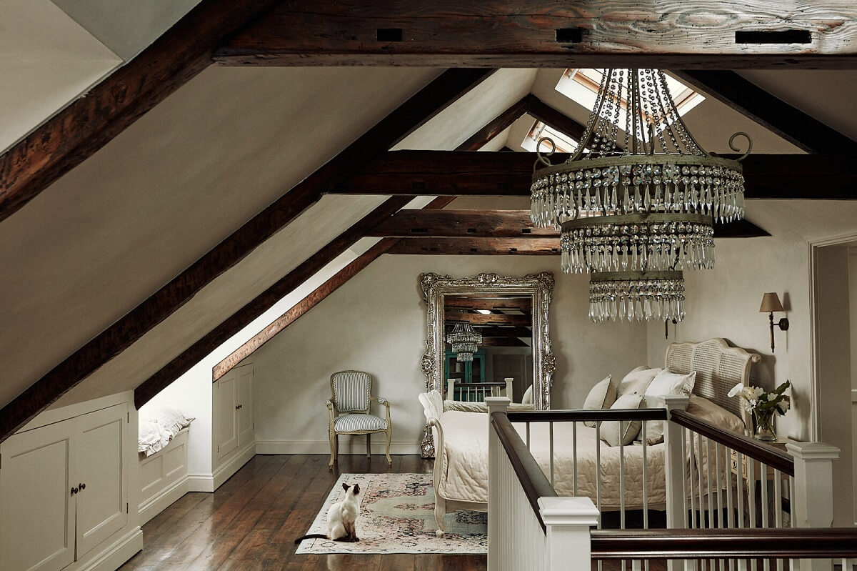 A Georgian Townhouse with Views of the Falmouth Harbour 18 master-bedroom-suite-slanted-ceiling-exposed-wooden-beams-nordroom