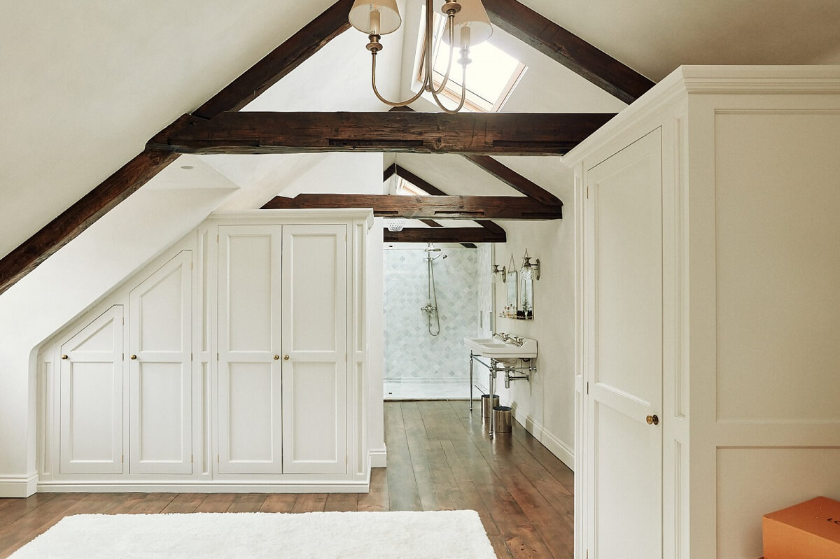 A Georgian Townhouse with Views of the Falmouth Harbour 21 master-suite-walk-in-closet-wooden-beams-nordroom