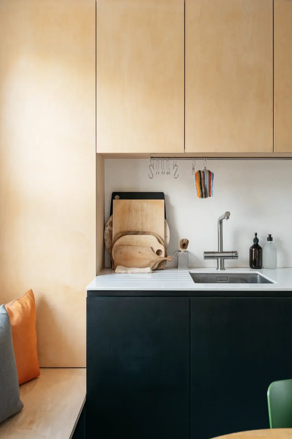 Modern Custom Interiors in a Victorian Home 4 minimalistic-kitchen-window-seat-nordroom