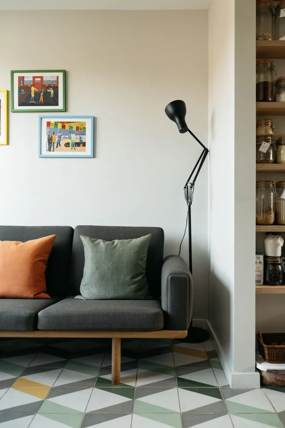 Modern Custom Interiors in a Victorian Home 9 minimalistic-living-room-tiled-floor-nordroom