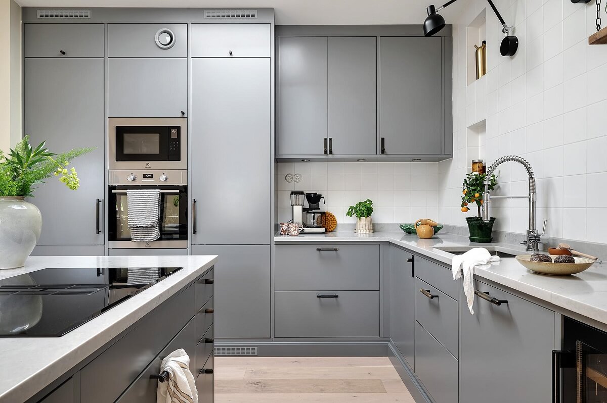 A Modern Scandinavian Attic Apartment 8 modern-gray-kitchen-attic-apartment-nordroom