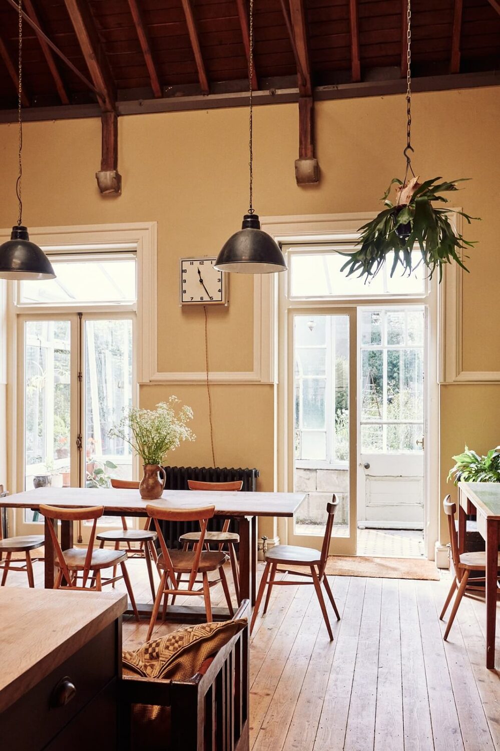 A Spectacular Kitchen in a Historic English House 4 open-plan-kitchen-dining-space-high-wooden-ceilings-nordroom
