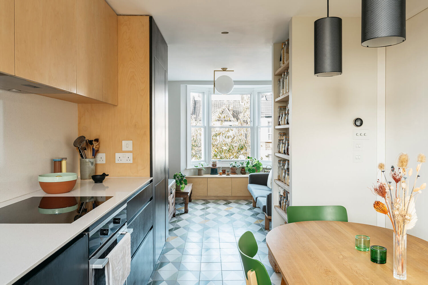 Modern Custom Interiors in a Victorian Home 7 open-plan-kitchen-living-room-nordroom