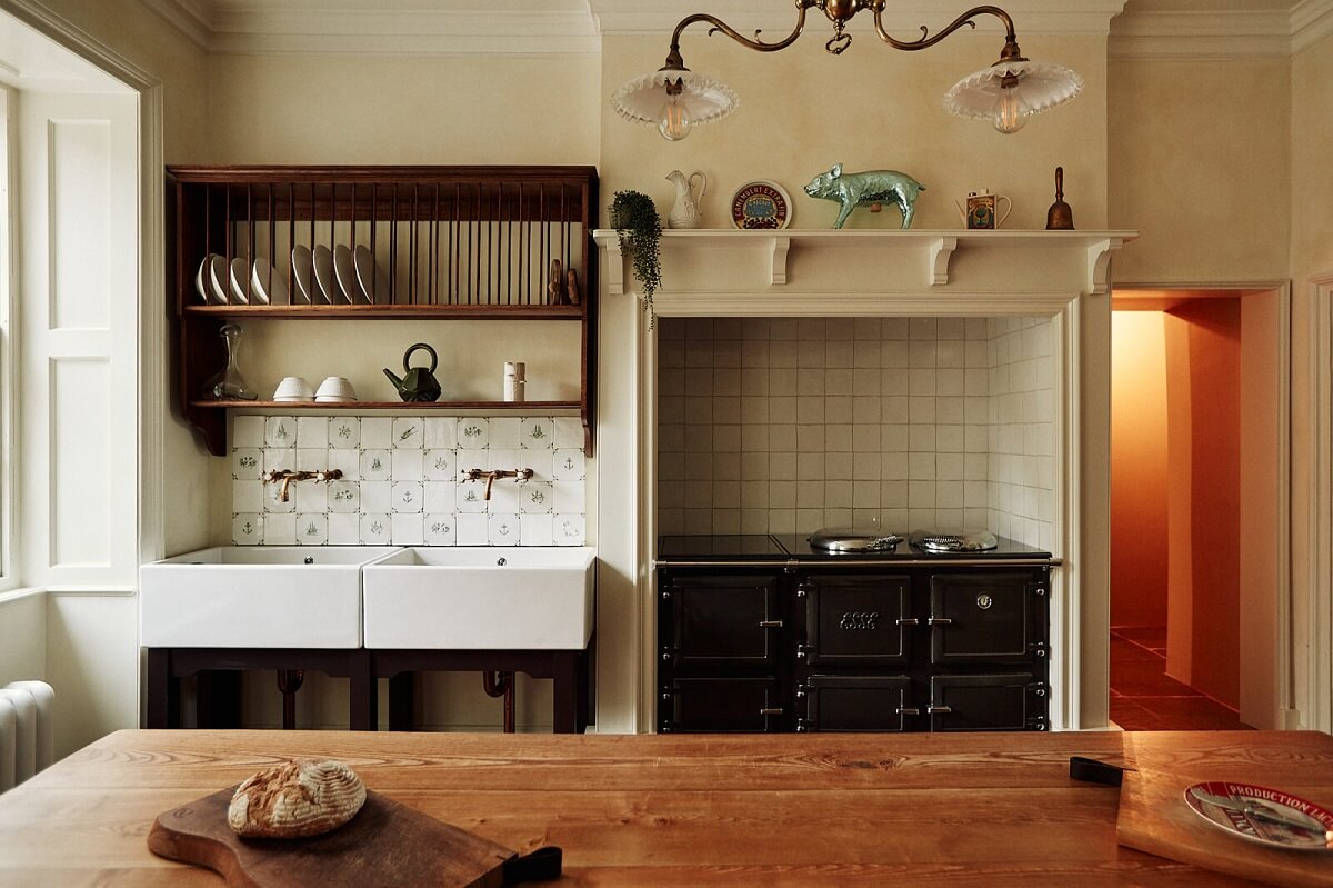 A Georgian Townhouse with Views of the Falmouth Harbour 5 rustic-farmhouse-style-kitchen-double-sink-nordroom