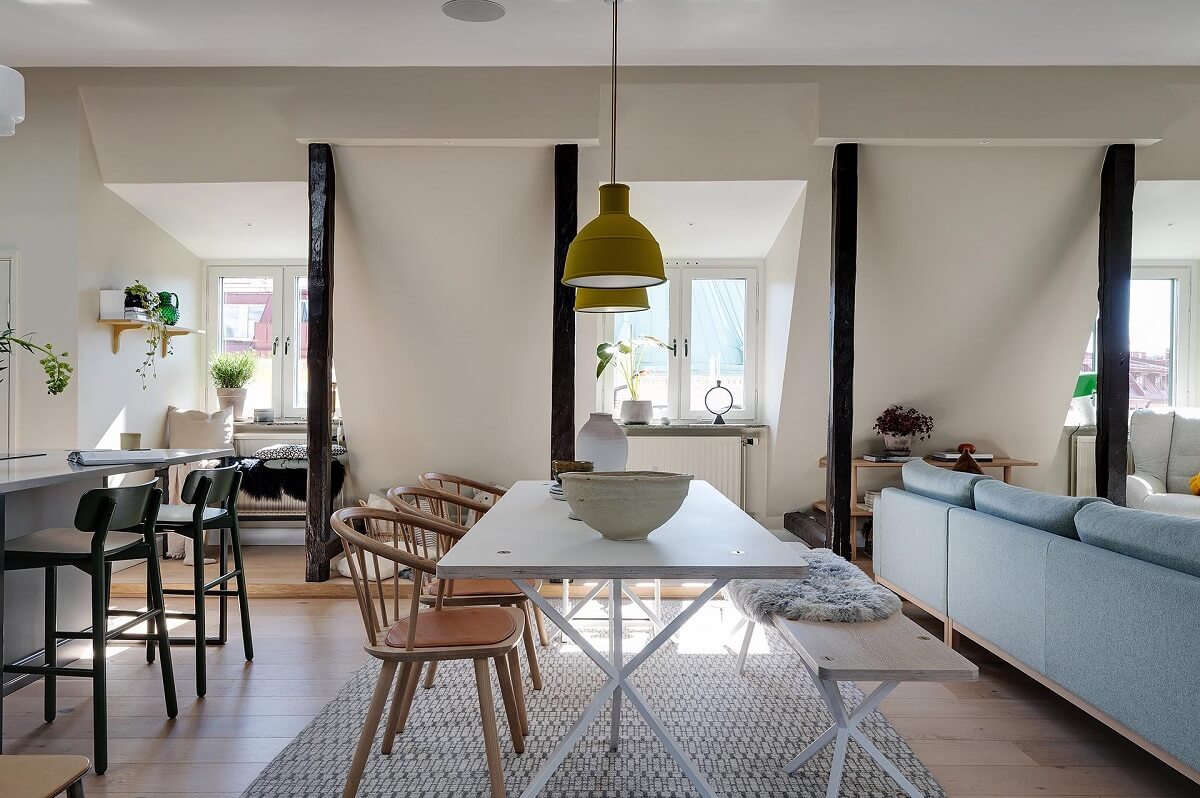 A Modern Scandinavian Attic Apartment 4 white-dining-table-nordic-attic-apartment-nordroom
