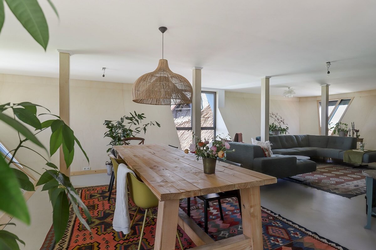 A Unique Upside Down House in The Netherlands 3 wooden-dining-table-upside-down-house-nordroom