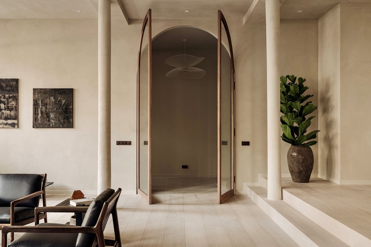 A Modern Home in a Historic Amsterdam Canal House 6 arched-doorway-double-glass-doors-nordroom