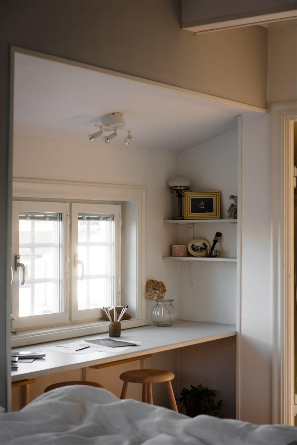 Natural Light in a Family Home in Sweden 14 built-in-desk-dormer-window-nordroom
