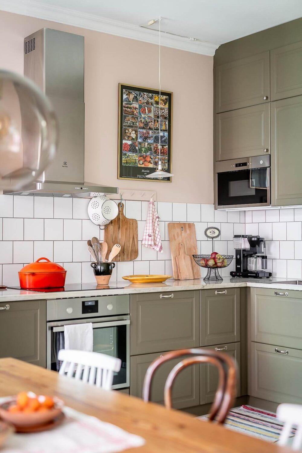 A Bright Swedish Apartment with William Morris Wallpaper 9 gray-ikea-kitchen-dining-space-nordroom