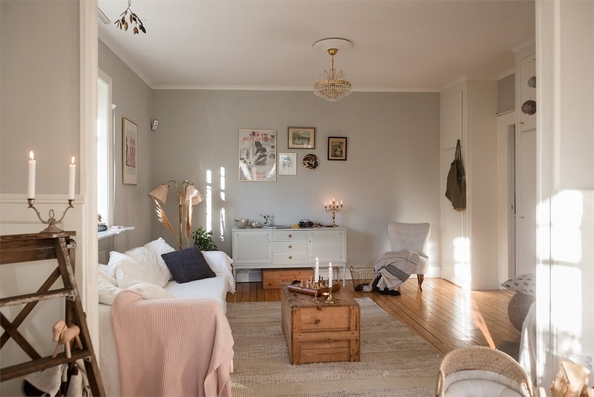Natural Light in a Family Home in Sweden 2 nordic-living-room-natural-light-gray-walls-nordroom