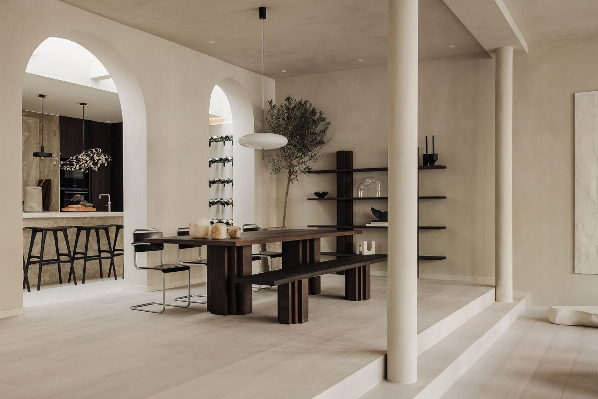 A Modern Home in a Historic Amsterdam Canal House 4 open-plan-living-space-dining-area-arched-doorways-nordroom