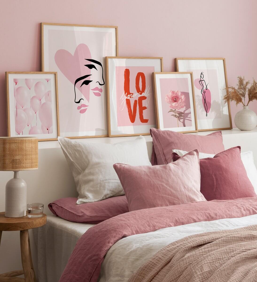 Barbiecore Interiors: The New Colorful & Fun Design Trend 15 pink-bedroom-artwork-subtle-barbiecore-nordroom