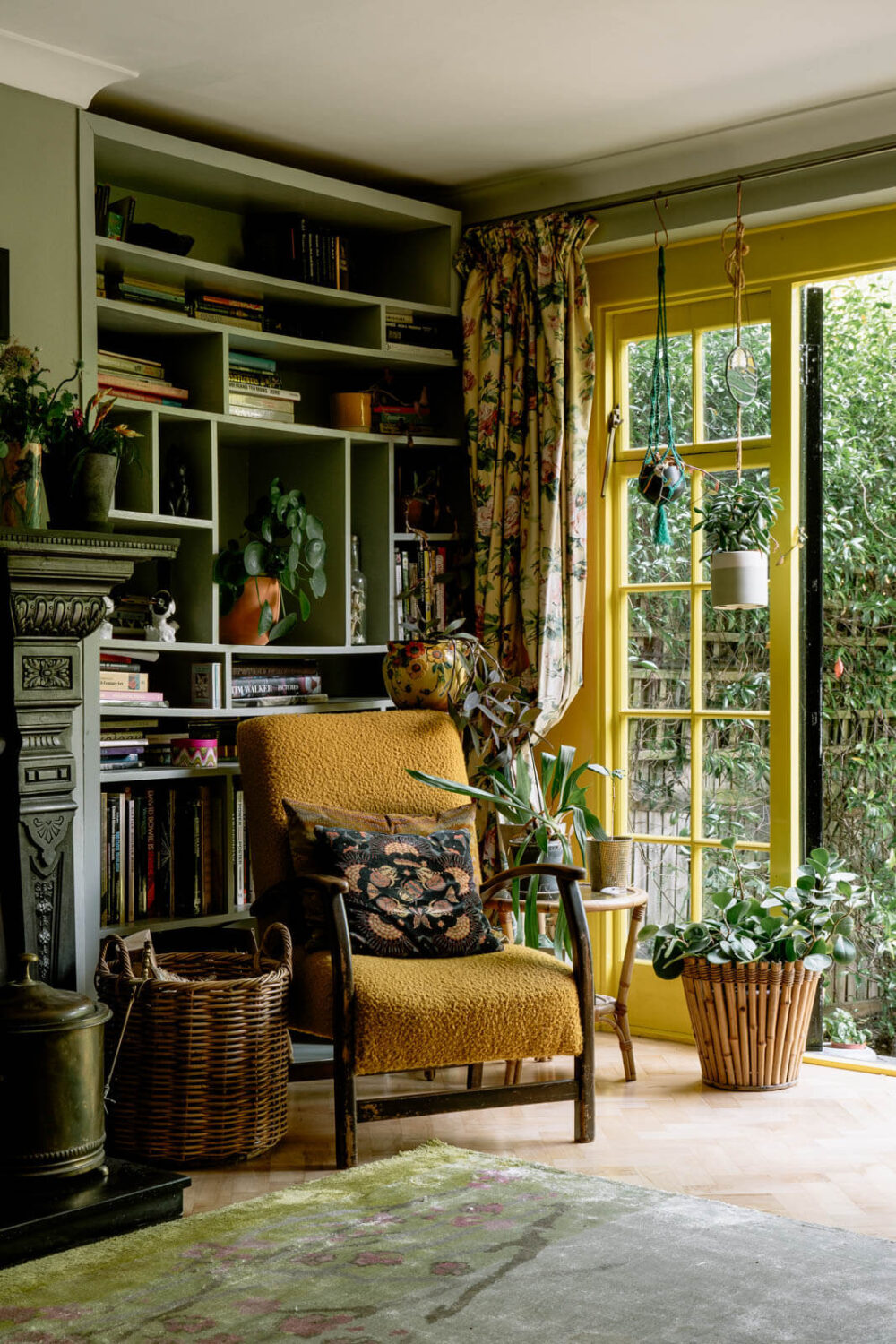 The 2026 Home Decor and Color Trends, According to Pinterest 28 reading-nook-bookcase-yellow-doorframes-nordroom