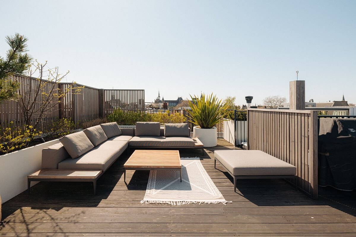 A Monochrome Duplex Apartment in Amsterdam 23 roof-terrace-amsterdam-modern-seating-nordroom