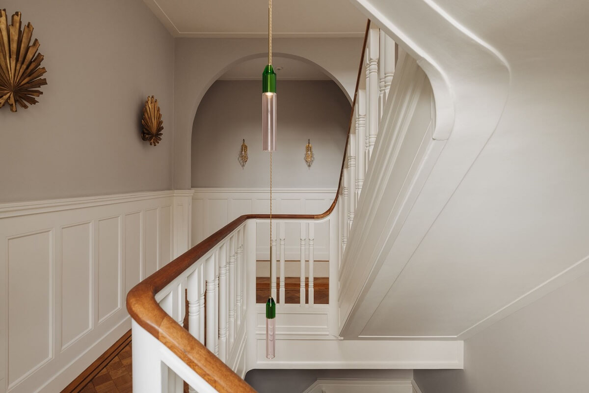 A Grand Renovated Family Home in Amsterdam 25 staircase-light-gray-walls-amsterdam-townhouse-nordroom