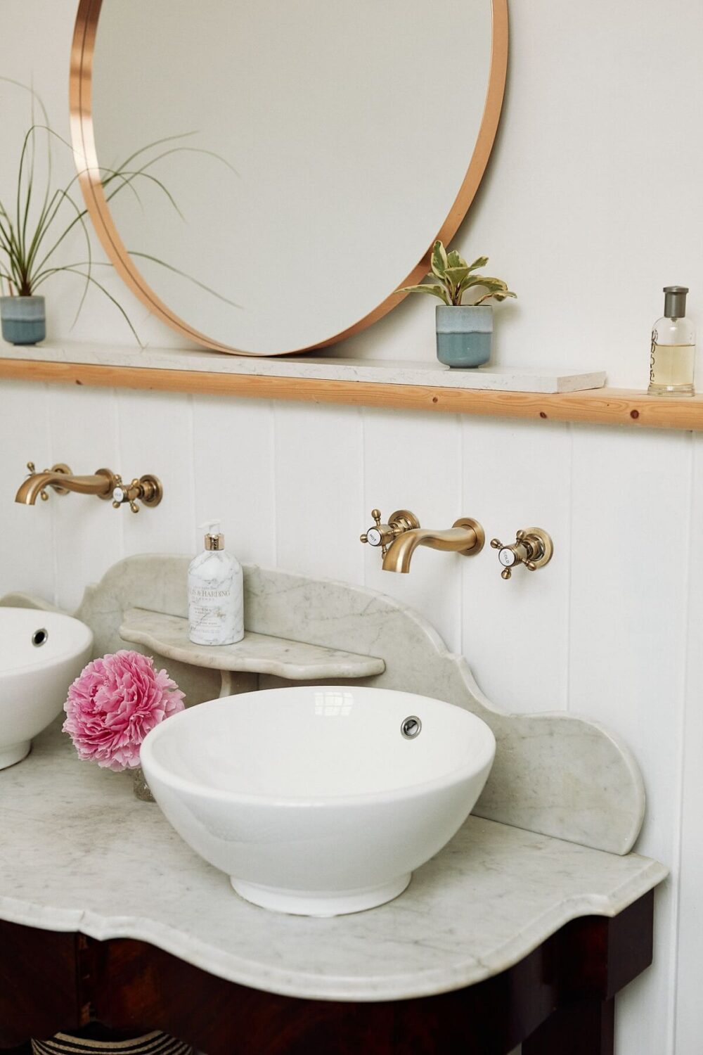 Loft Style Spaces in a Renovated Salvation Army Hall 15 antique-bathroom-vanity-round-sink-mirror-nordroom