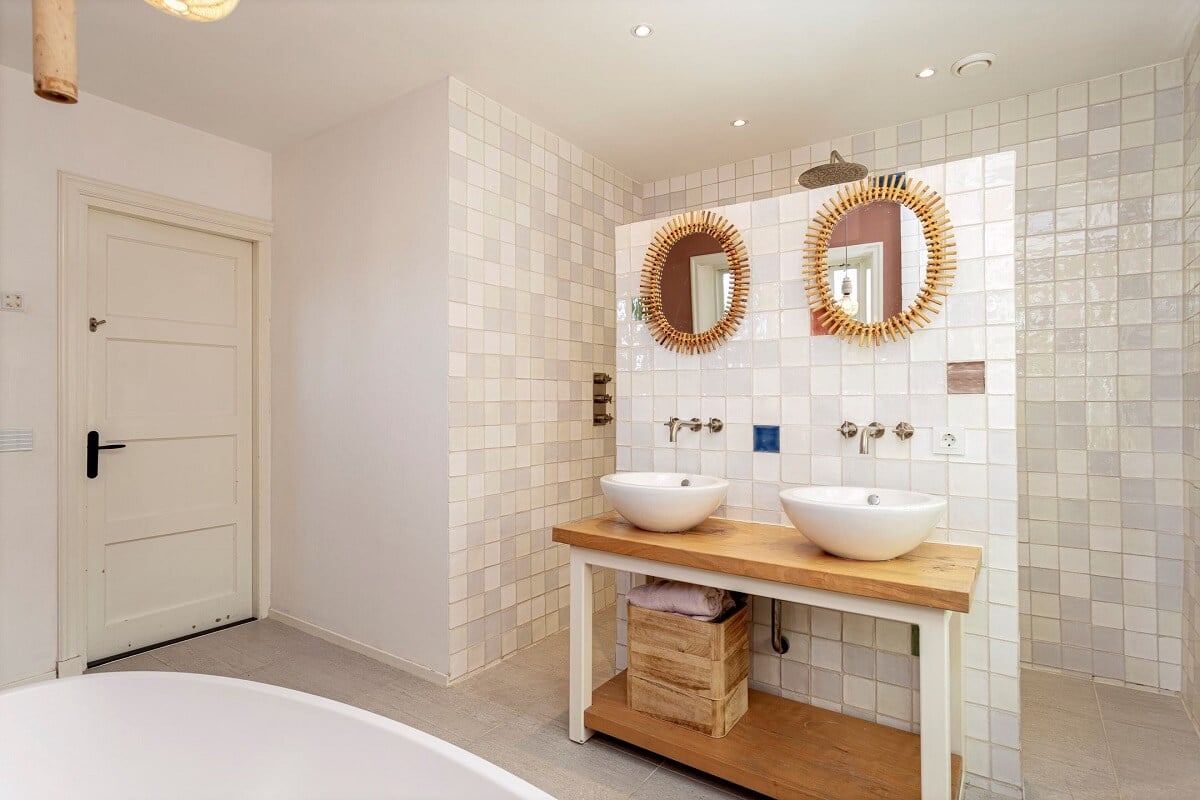 A Colorful School Conversion in The Netherlands 15 bathroom-zellige-tiles-walk-in-shower-nordroom