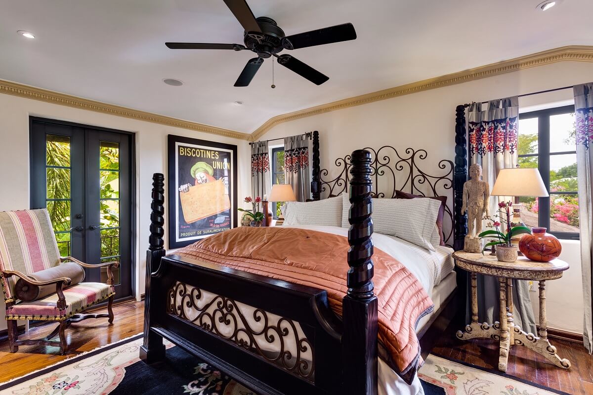 A Beautiful Spanish Style Home in Florida 18 bedroom-antique-poster-bed