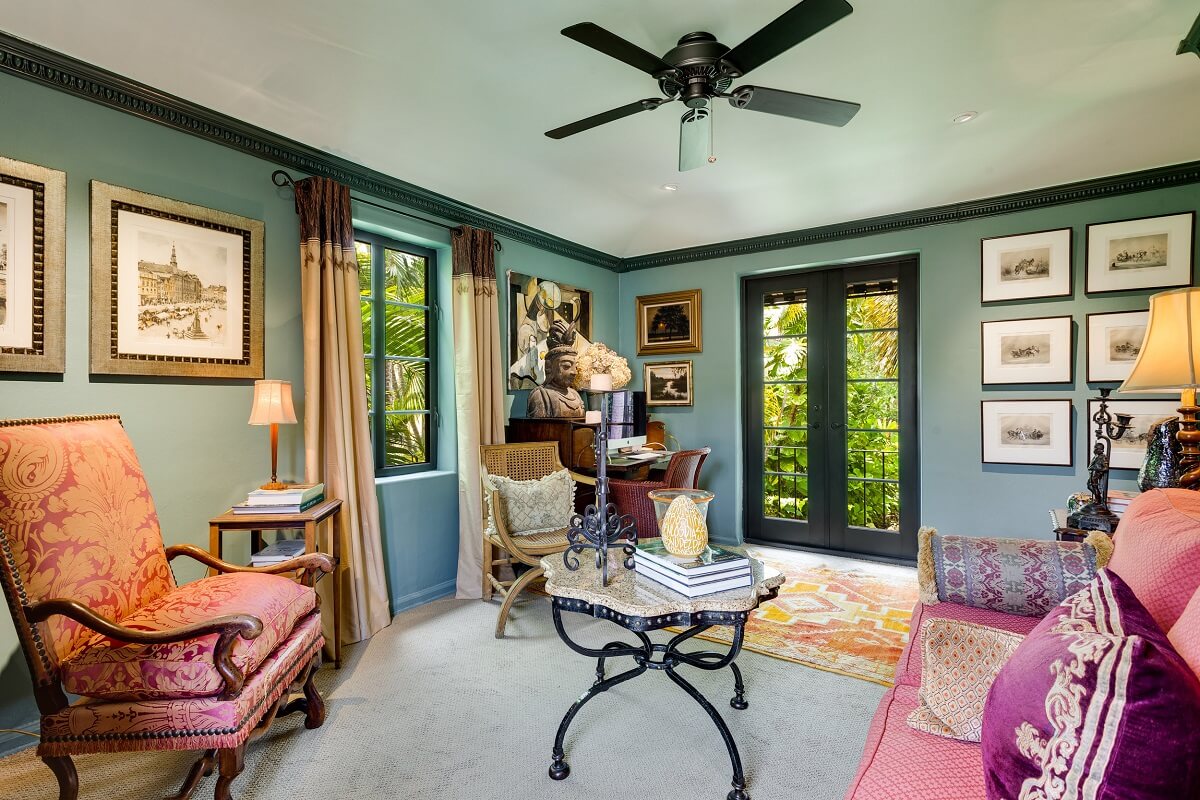 A Beautiful Spanish Style Home in Florida 22 blue-sitting-room-spanish-style-home