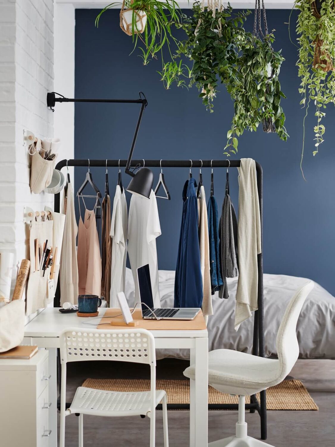 43 Ideas To Divide a Studio Apartment Into Multiple Rooms 25 clothing rack room divider studio apartment nordroom