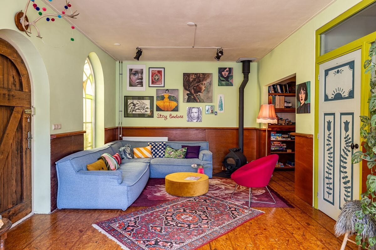 A Colorful Church Conversion in The Netherlands 1 colorful-bohemian-living-room-church-conversion-nordroom