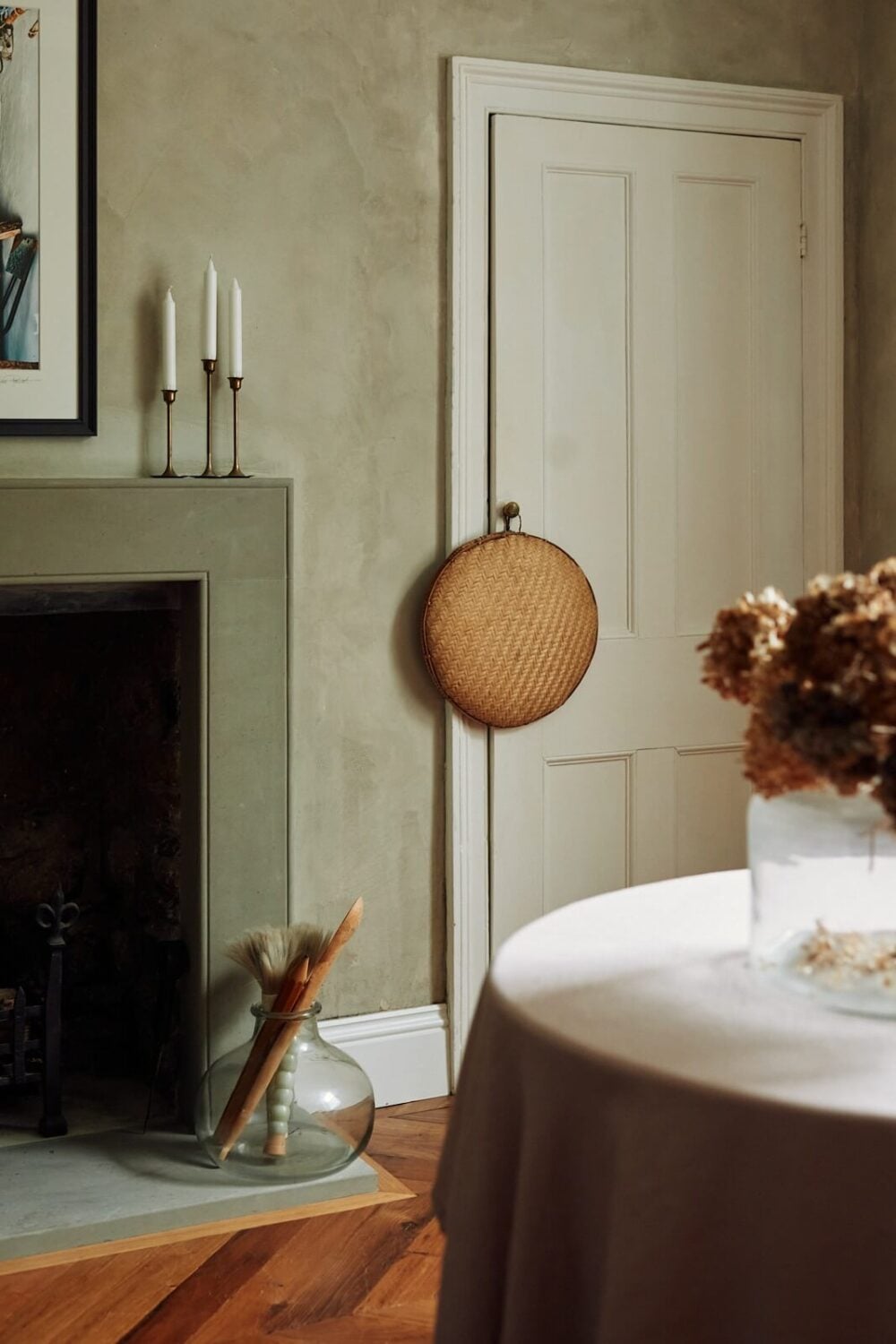 An English Cottage with a Perfect Kitchen 6 dining-room-wooden-floor-fireplace-nordroom