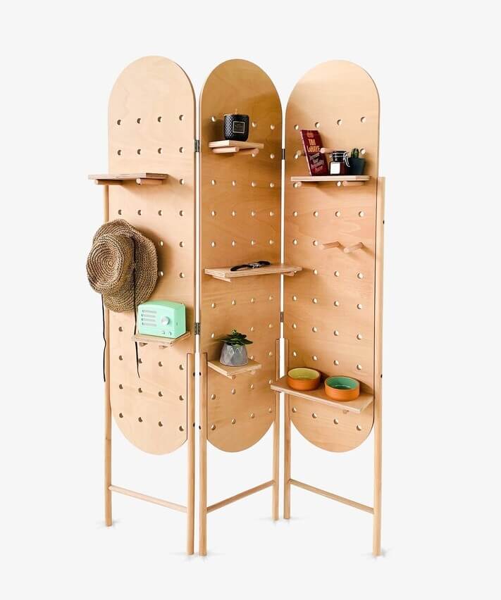 43 Ideas To Divide a Studio Apartment Into Multiple Rooms 64 folding freestanding pegboard studio apartment room divider ideas nordroom