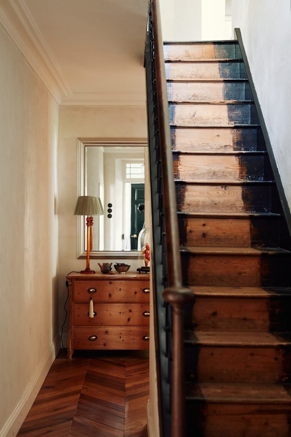 An English Cottage with a Perfect Kitchen 16 hallway-wooden-half-painted-stairs-english-cottage-nordroom