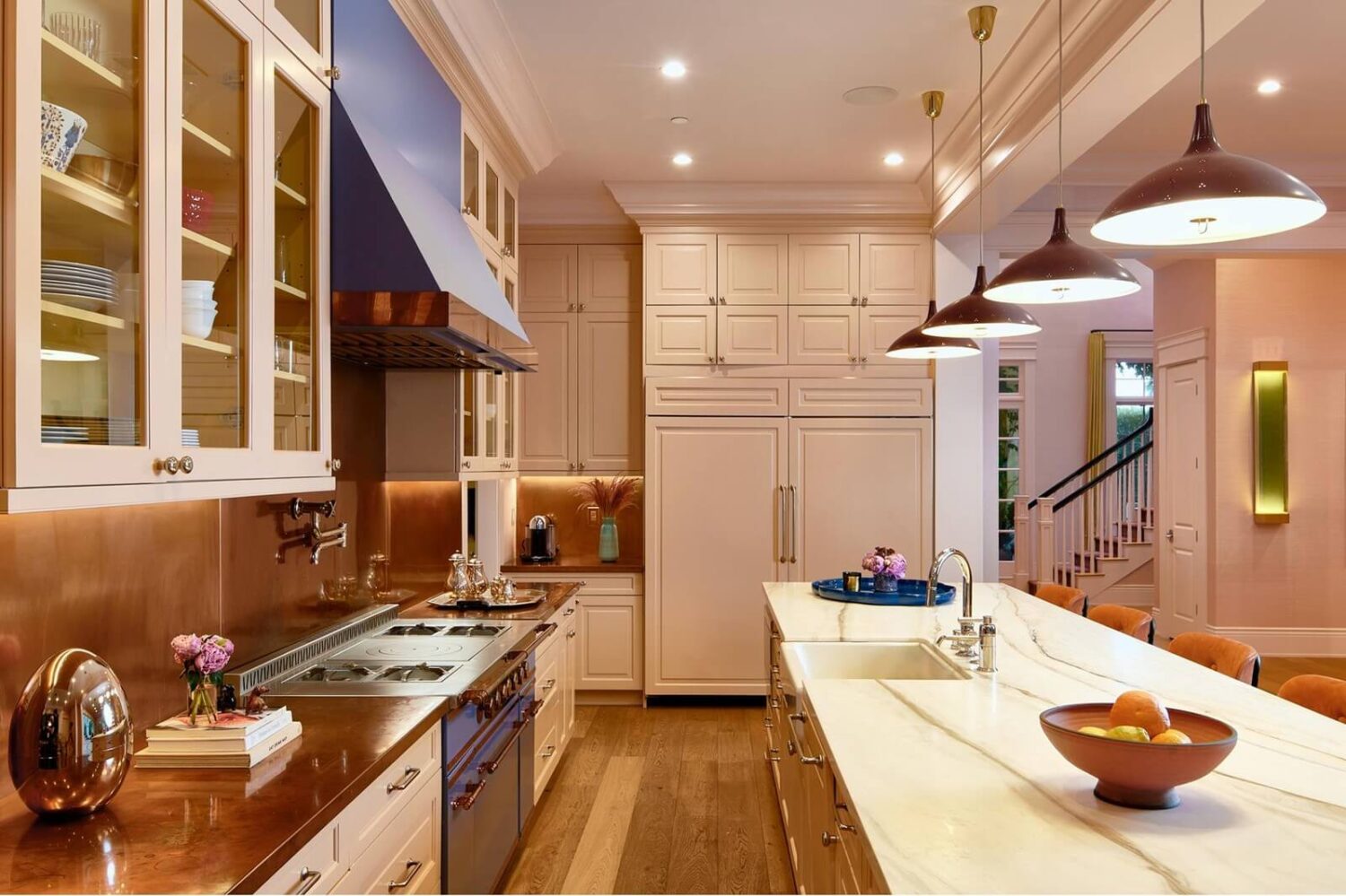 17 Shades of Pink in Fredrik Eklund's Beverly Hills Home 7 kitchen-island-fredrik-eklund-beverly-hills-home-nordroom