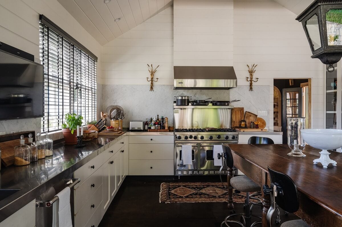 Black Accents in a Traditional Los Angeles Home 1 kitchen-white-cabinets-black-floor-nordroom