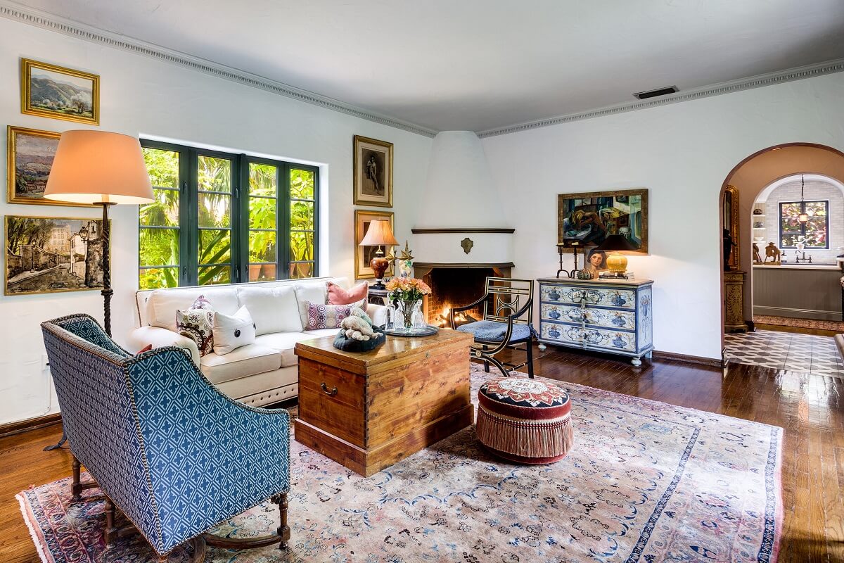 A Beautiful Spanish Style Home in Florida 14 large-rug-sitting-room-spanish-style-home