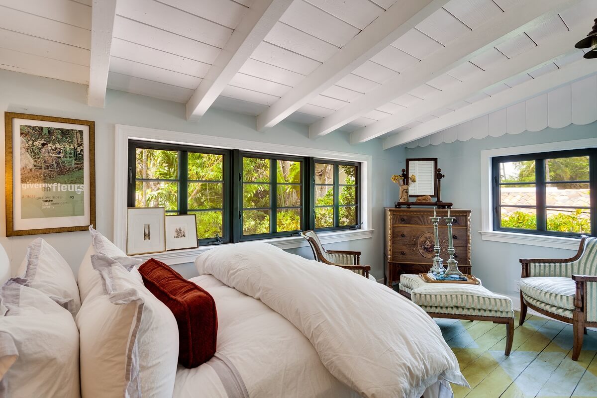 A Beautiful Spanish Style Home in Florida 24 light-bedroom-exposed-wooden-beams-nordroom