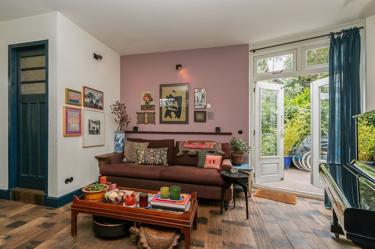 A Charming Colorful House in The Netherlands 9 living-room-lavander-accent-wall-nordroom