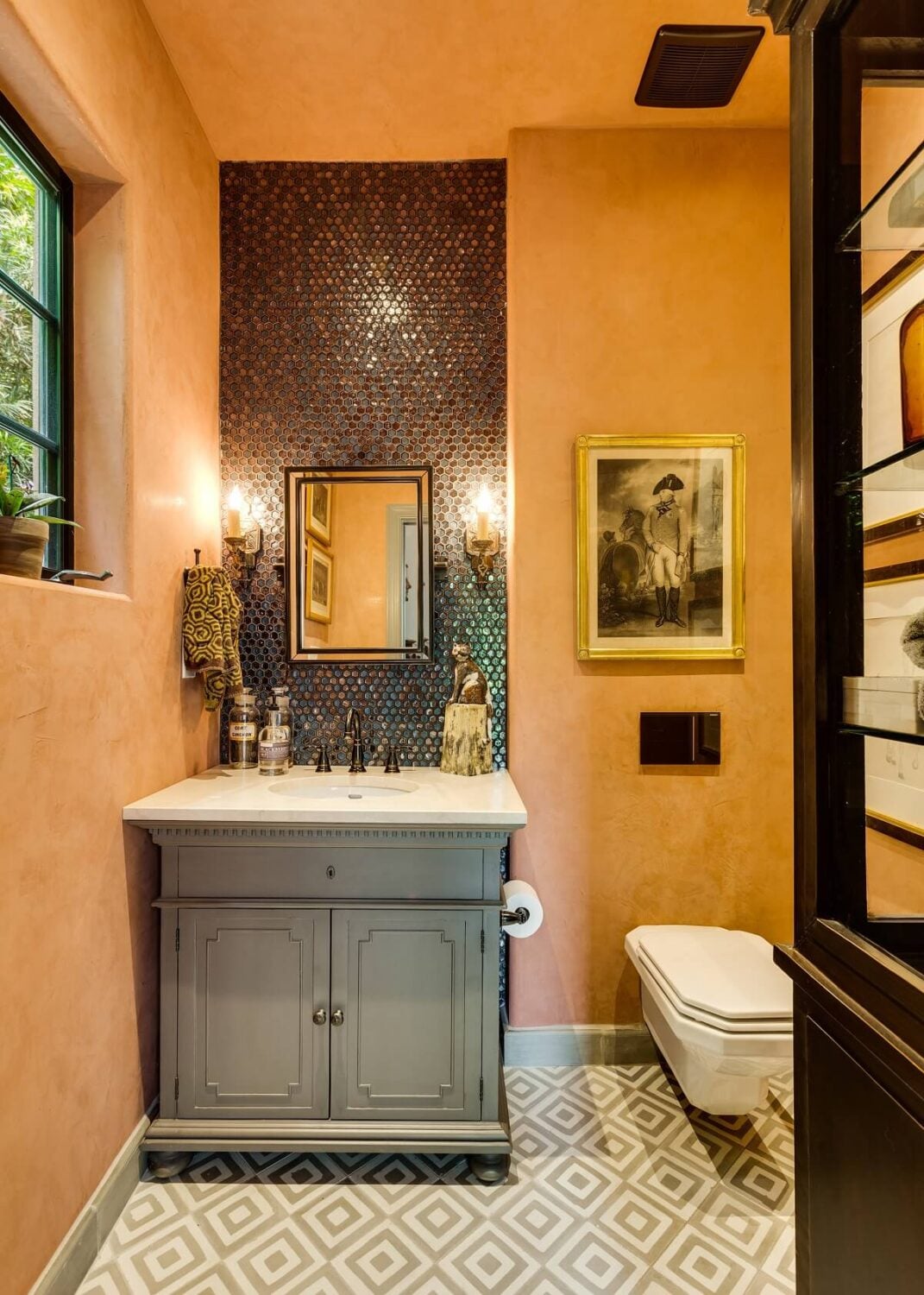 A Beautiful Spanish Style Home in Florida 25 moroccan-style-bathroom-orange-walls-nordroom