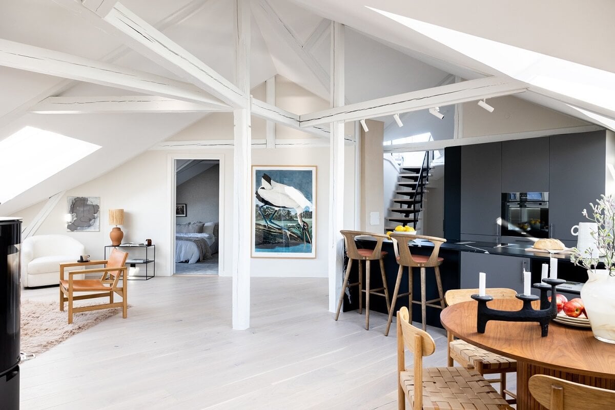 A Bright Penthouse Apartment in Oslo 4 open-plan-living-room-kitchen-nordroom